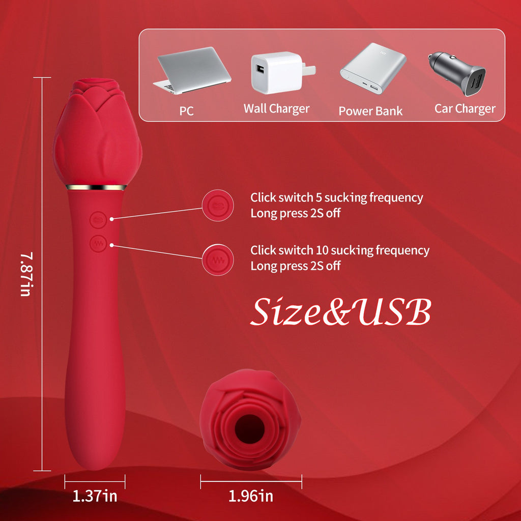 Rose Head Wand Vibrator – Soft Silicone & Powerful Stimulation