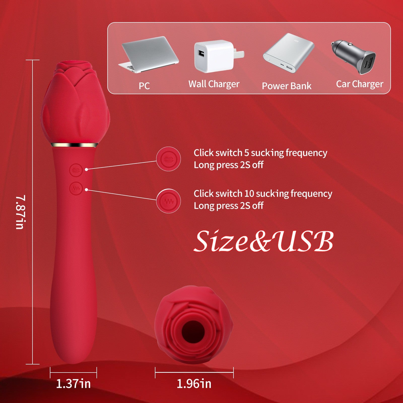 Rose Head Wand Vibrator – Soft Silicone & Powerful Stimulation