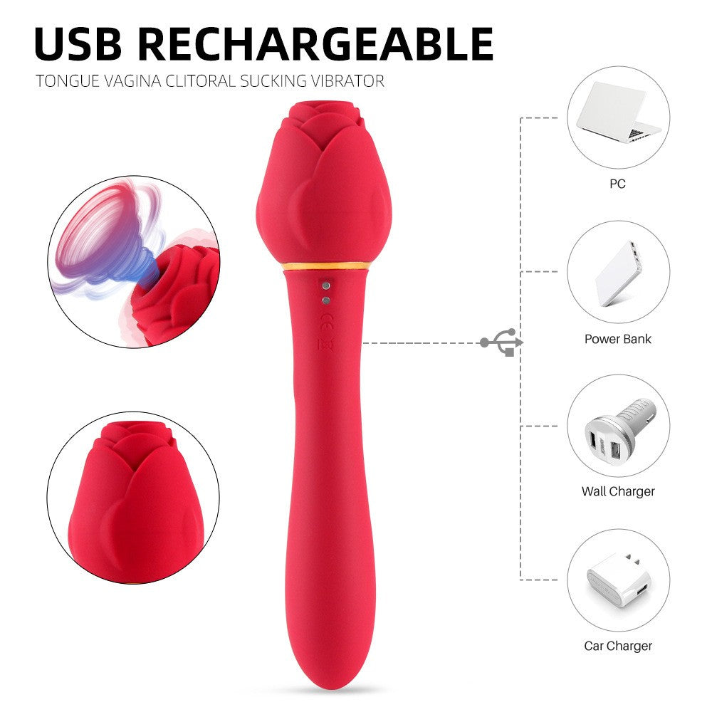 Rose Head Wand Vibrator – Soft Silicone & Powerful Stimulation