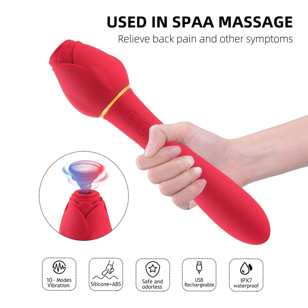 Rose Head Wand Vibrator – Soft Silicone & Powerful Stimulation