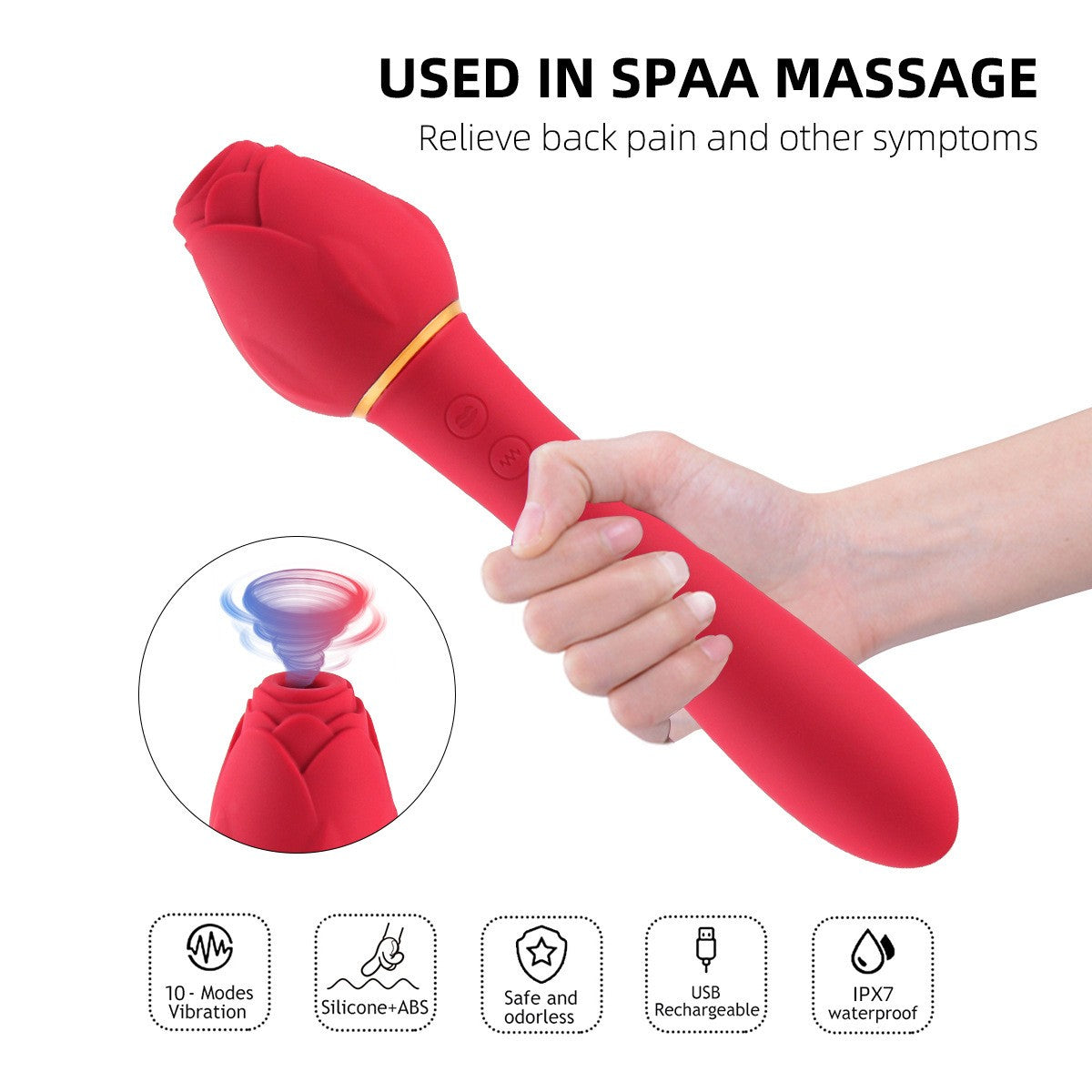 Rose Head Wand Vibrator – Soft Silicone & Powerful Stimulation