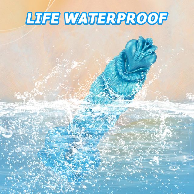 Blue fantasy dildo underwater - life waterproof silicone