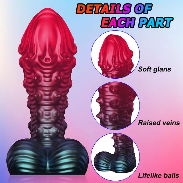 Fantasy alien dildo - suction cup base and finish detail