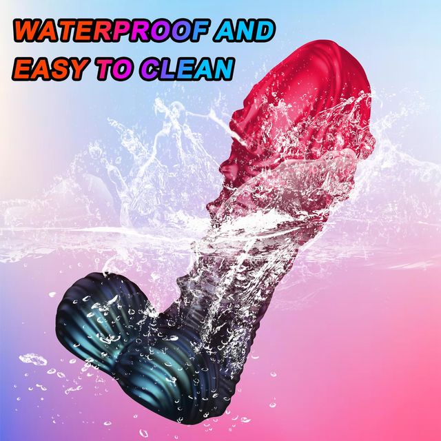Close-up of textured silicone surface on fantasy alien dildo