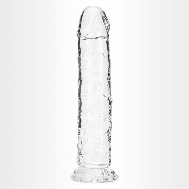  Personal toy for  she or couples Clear translucent realistic dildo with sturdy suction base