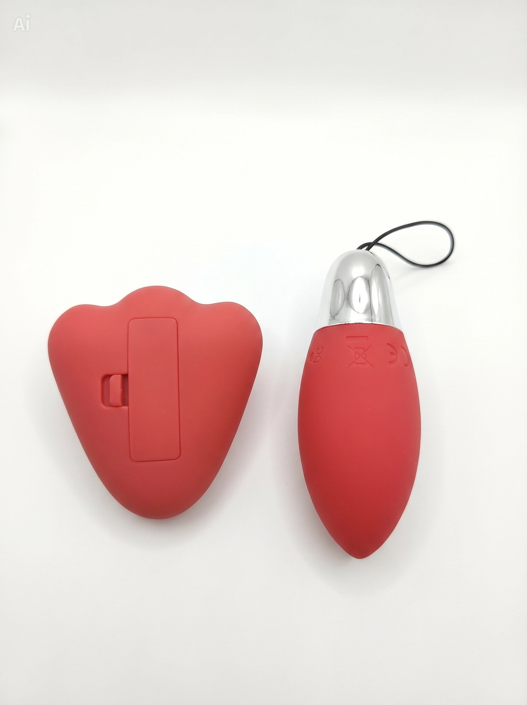 Red wireless remote control egg vibrator - discreet wearable design