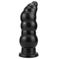  Personal toy for  she or couples Black spiral ribbed anal plug with tapered design and stable base